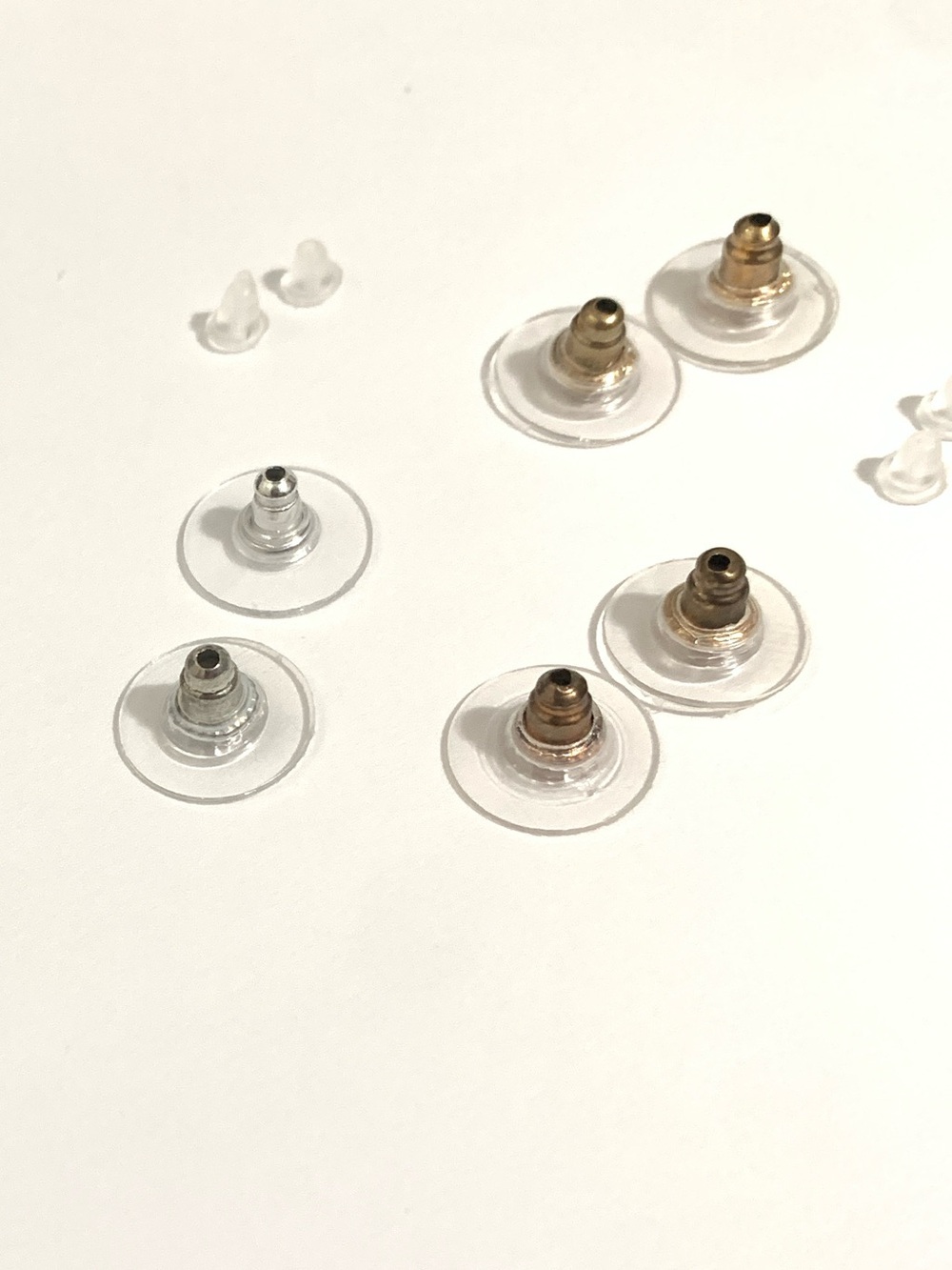 Clear and Metallic Earring Backs Replacement Set - Clear, Silver & Gold